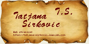 Tatjana Sirković vizit kartica